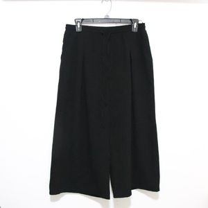 Black Drawstring Culottes Pants